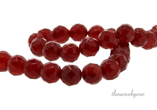 Carnelian - Cornelian beads facet round approx. 12mm