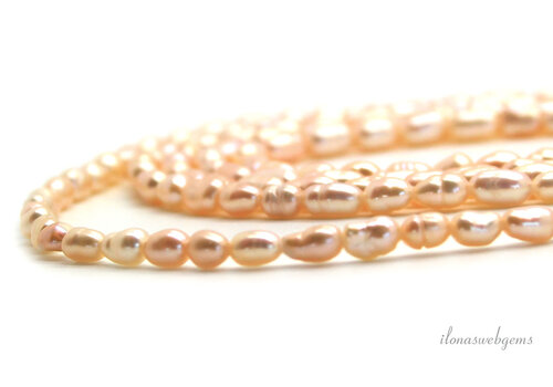 Mini rice pearls salmon approx. 4x3mm