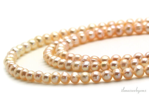 Freshwater pearls salmon round approx. 6mm