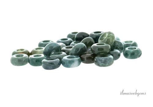 Moss agate donut approx. 10x5mm