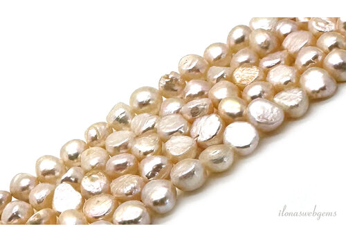 Zoetwaterparels vleugje zalm ca. 6-8mm