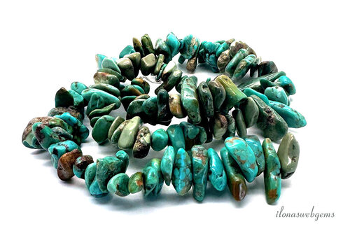 Turkoois kralen ca. 17x6mm tot 10x4mm