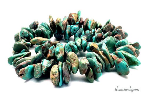 Turkoois kralen ca. 20x4mm tot 16x5mm