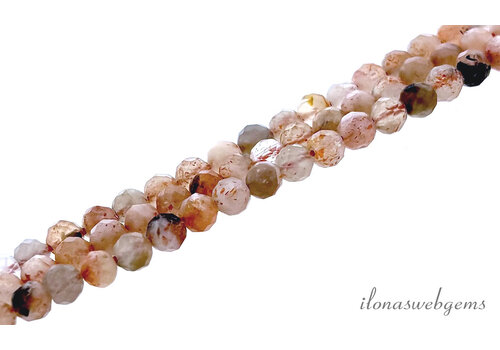 Sunstone beads orange facet approx. 4 mm AA quality cut