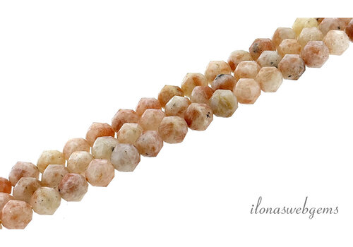 Sonnensteinperlen facettiert rund ca. 9mm