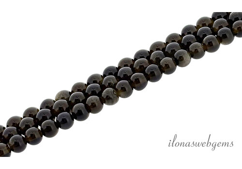 Golden Obsidian beads round approx. 4mm