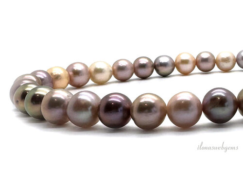 Zoetwaterparels lila mix grote maat ca. 12mm tot 11mm AA kwaliteit
