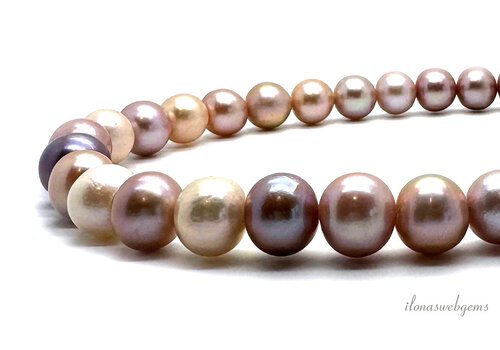 Freshwater pearls lilac salmon mix large size approx. 14mm to 12mm AA quality
