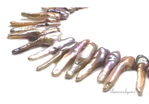 Zoetwaterparels sticks lila ca. 30x2mm