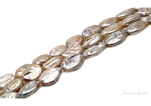 Coinparels zacht zalm ca. 19x15x3mm A kwaliteit