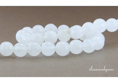 White Jade beads round approx. 8mm