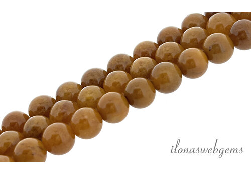 Gele Jade kralen rond ca. 6mm
