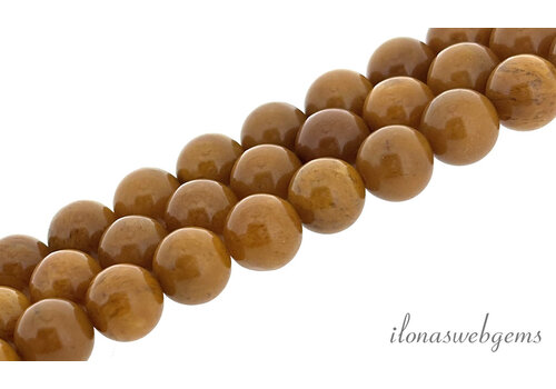 Gele Jade kralen rond ca. 8mm