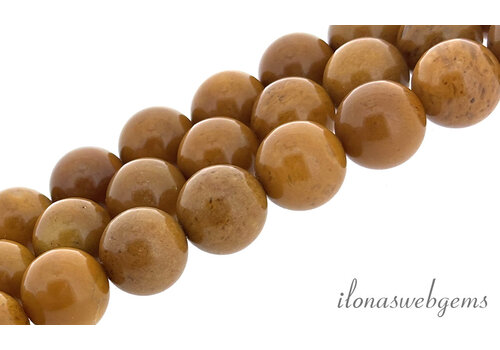 Gele Jade kralen rond ca. 12mm