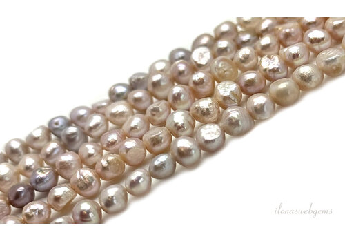 Freshwater pearls lilac-salmon approx. 5-6mm