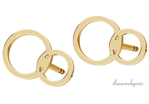 14k gold stud earrings approx. 6.3x9.5mm