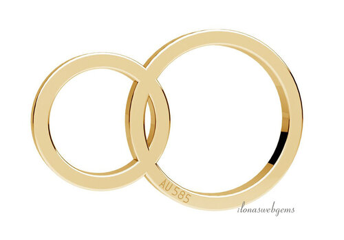 14 krt gouden connector / hangertje ca. 7x10.5mm