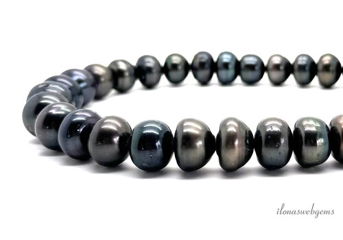 Freshwater pearls brown-anthracite large size approx. 14 to 16mm