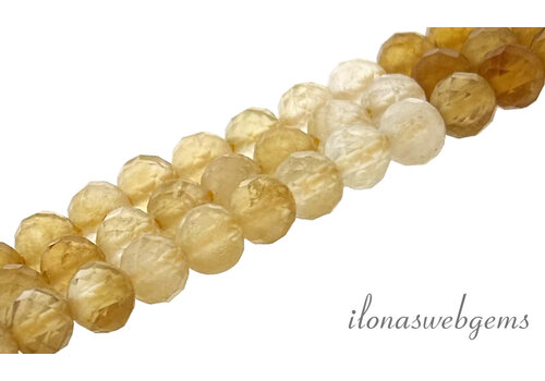 Citrine beads shaded facet round approx. 4.5mm