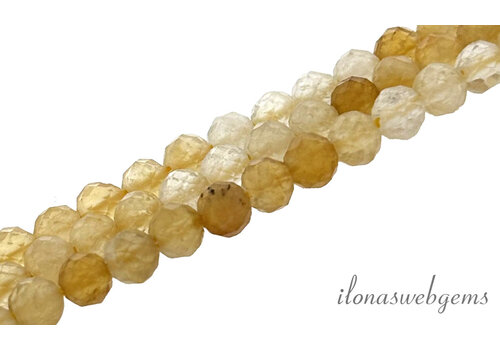 Citrine beads shaded facet round approx. 3.5mm