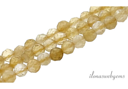 Citrine beads shaded facet round approx. 2.5mm