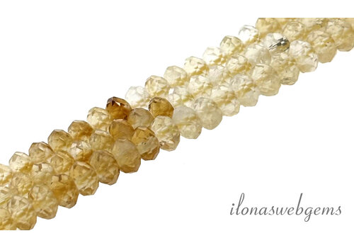 Citrien kralen shaded facet rondel ca. 4x2mm