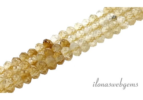 Citrinperlen facettiert rund ca. 4x2mm