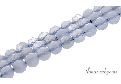 Blue Lace Agaat kralen facet rond ca. 4mm