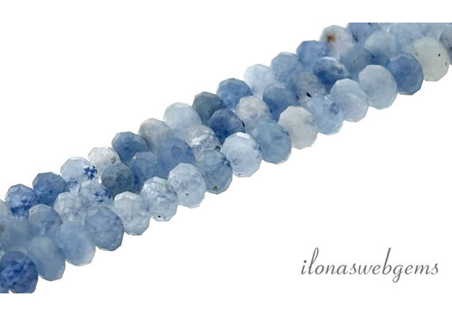Aquamarinperlen Facettenrondell ca. 3x2mm