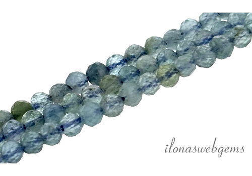 Blue Tourmaline beads facet round approx. 2mm AA quality