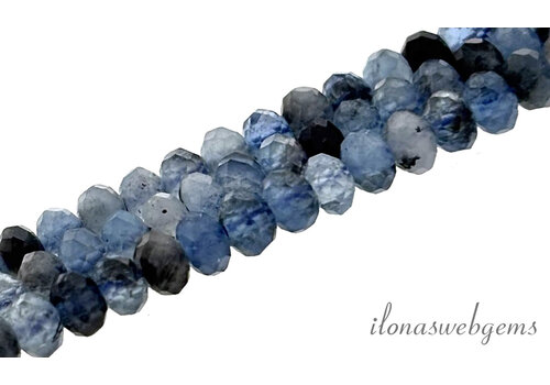 Aquamarine beads facet rondel approx. 3x2mm