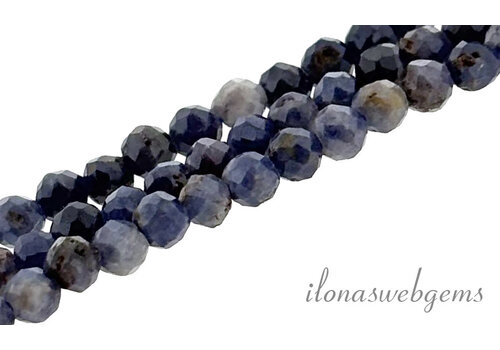 Saffier kralen facet rond ca. 2mm AA kwaliteit slijpsel