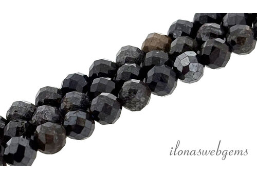 Sapphire beads facet round approx. 4mm AA quality cut