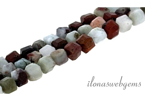 Larimar kralen facet kubus ca. 2.5x2.5mm