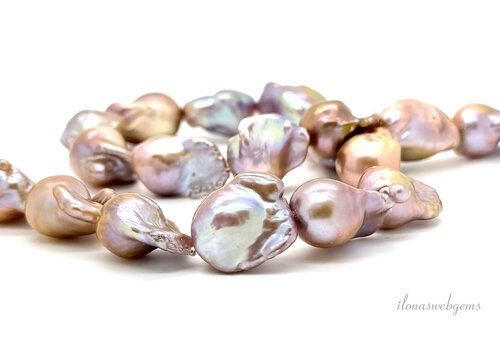 Barockperlen, lila-golden, ca. 15 mm (1)