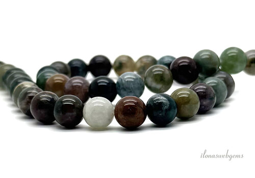 Indian Agate beads round approx. 8mm