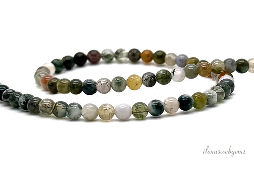 Indian Agate beads round approx. 4mm