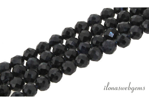 Saphirperlen rund, ca. 4 mm, AA-Qualität geschliffen