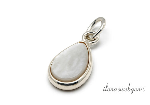 Sterling zilveren hangertje met Parelmoer ca. 10x7mm