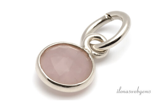 Sterling silver pendant with rose quartz approx. 6mm