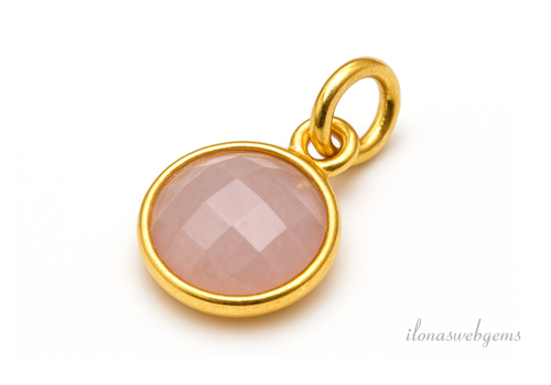 Vermeil pendant with facet rose quartz approx. 6mm