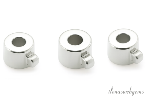 Sterling zilveren knijpkraaltjes buis ca. 3mm