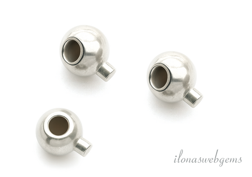 Sterling silver crimp bead round approx. 3mm