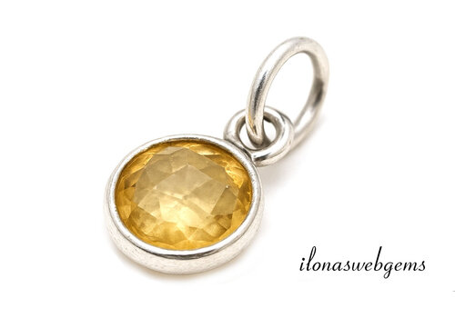 Sterling zilveren hangertje met facet Citrien ca. 6mm