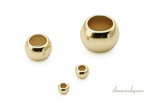 100 Stuks Premium gold plated kraal ca. 3mm