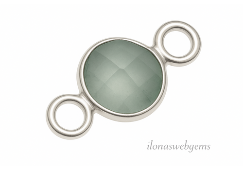 Sterling zilveren connector met Chalcedoon 6mm