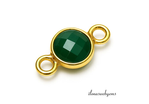 Vermeil-Anschluss mit grünen Onyx 6mm