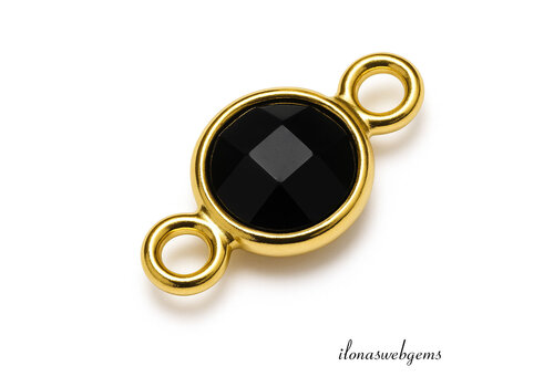 Vermeil connector with Onyx 6mm