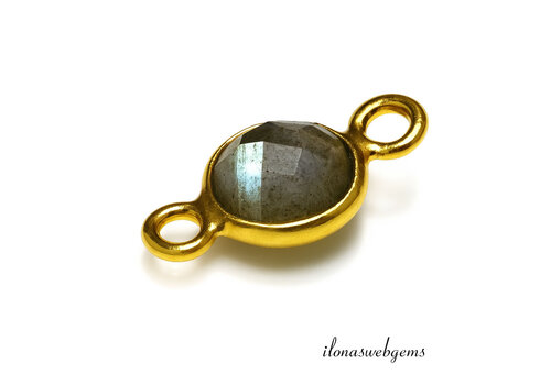 Vermeil connector with 6mm Labradorite
