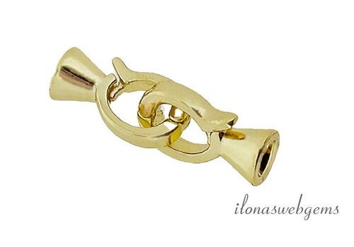 Premium gold plated klem slotje ca. 10x6mm